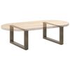 vidaXL Pieds de table basse en U, 2 pi&egrave;ces, acier naturel, 70 x (30-31) cm