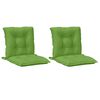 vidaXL Coussins de chaise &agrave; dossier bas lot de 2 vert m&eacute;lang&eacute; tissu