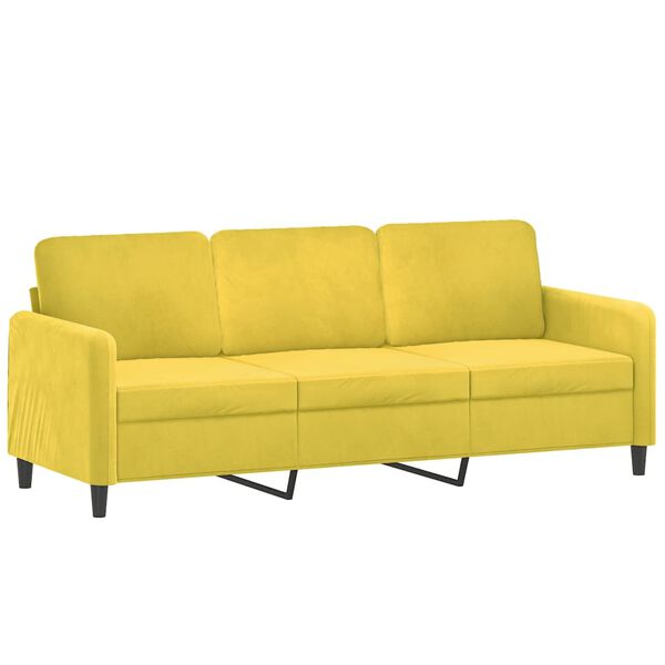 vidaXL Ensemble de canapés 2 pcs avec coussins jaune velours