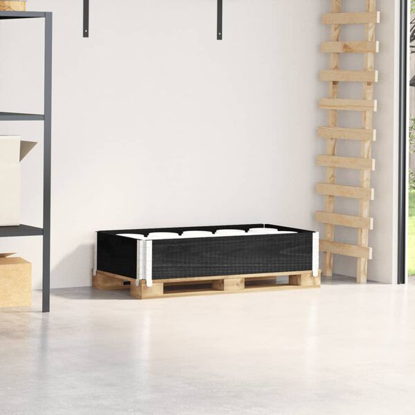 vidaXL Collier de palette noir 100x50 cm bois de pin solide