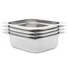 vidaXL R&eacute;cipients Gastronorm 4 pcs GN 1/2 100 mm Acier inoxydable