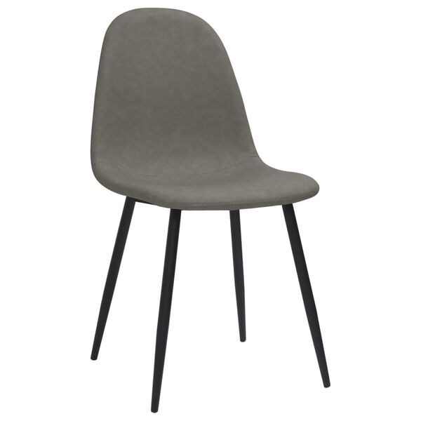 vidaXL Chaises &agrave; manger lot de 4 45x53,5x83 cm gris fonc&eacute; similicuir