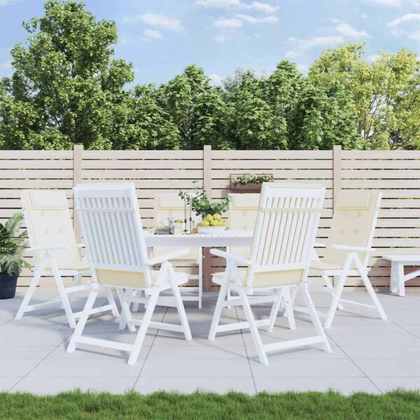 vidaXL Coussins de chaise &agrave; dossier haut lot de 6 cr&egrave;me tissu oxford