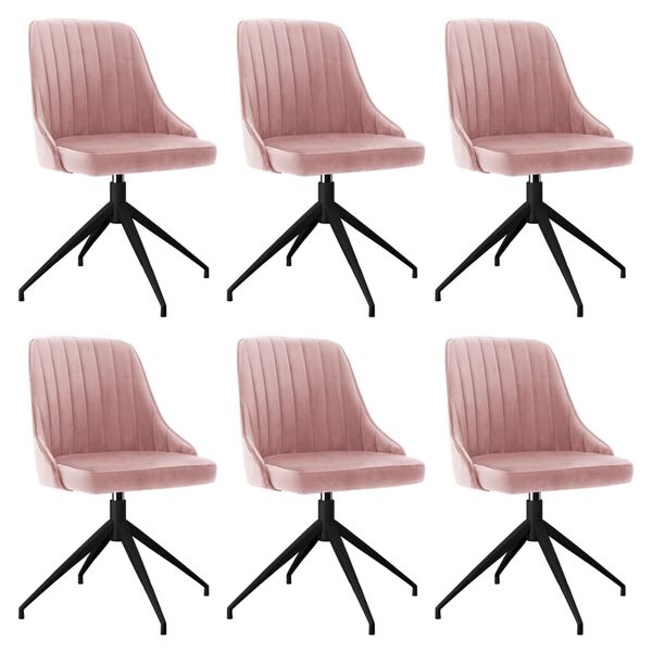 vidaXL Chaises &agrave; manger lot de 6 rose velours