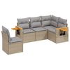 vidaXL Salon de jardin avec coussins 5 pcs beige r&eacute;sine tress&eacute;e