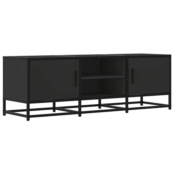 vidaXL Meuble TV noir 120x35x41 cm bois d'ing&eacute;nierie et m&eacute;tal