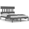 vidaXL Cadre de lit sans matelas gris 140x190 cm bois massif