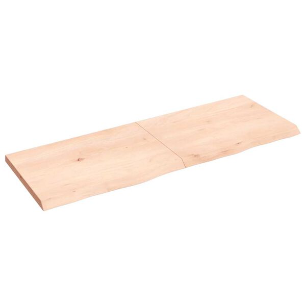 vidaXL Dessus de table 140x50x(2-4) cm bois de ch&ecirc;ne massif non trait&eacute;