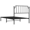 vidaXL Cadre de lit m&eacute;tal sans matelas avec t&ecirc;te de lit noir 100x200cm