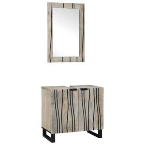 vidaXL Ensemble d'armoire de salle de bain 2 pc Blanc 62 x 33 x 58 cm