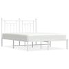 vidaXL Cadre de lit m&eacute;tal sans matelas et t&ecirc;te de lit blanc 140x200 cm