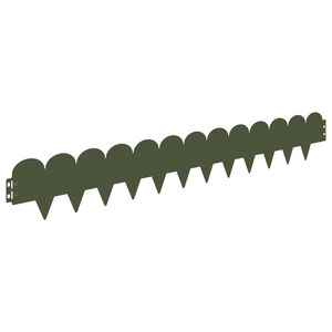 vidaXL Bordure de Pelouse 10 pc 103 x 15 cm Acier Vert olive
