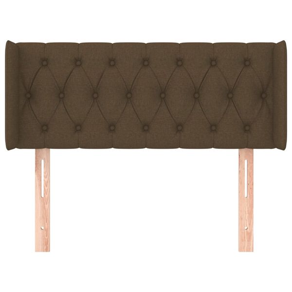 vidaXL T&ecirc;te de lit avec oreilles Marron Fonc&eacute; 93x16x78/88 cm Tissu