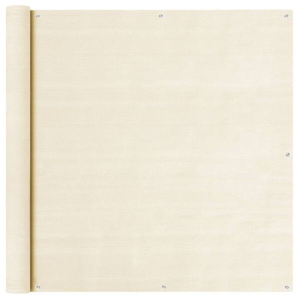 vidaXL Écran de balcon Crème 120x400 cm PEHD