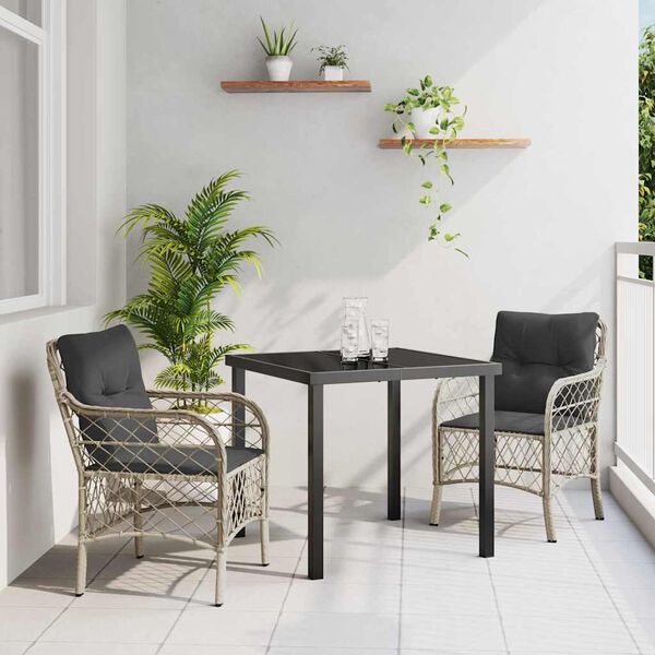 vidaXL Ensemble de salle &agrave; manger pour jardin 3 pcs Gris clair