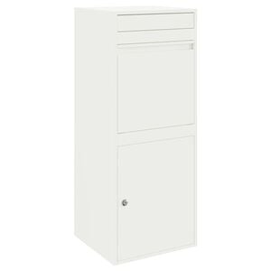 vidaXL Bo&icirc;te de d&eacute;p&ocirc;t de colis avec porte Blanc 41 x 38 x 103 cm Acier