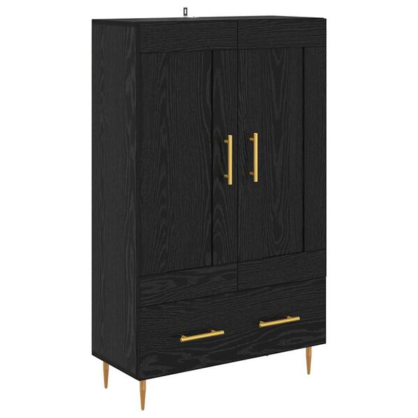 vidaXL Haut Armoire Ch&ecirc;ne noir 69,5 x 31 x 115 cm Bois d'ing&eacute;nierie