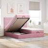 vidaXL Cadre de lit ottoman avec matelas rose 200x200 cm velours