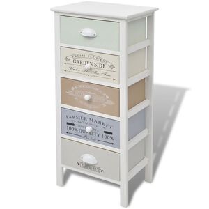 vidaXL Armoire de rangement en style fran&ccedil;ais 5 tiroirs Bois