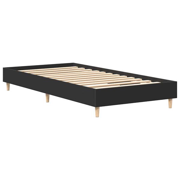 vidaXL Cadre de lit sans matelas noir 90x190 cm bois ing&eacute;nierie