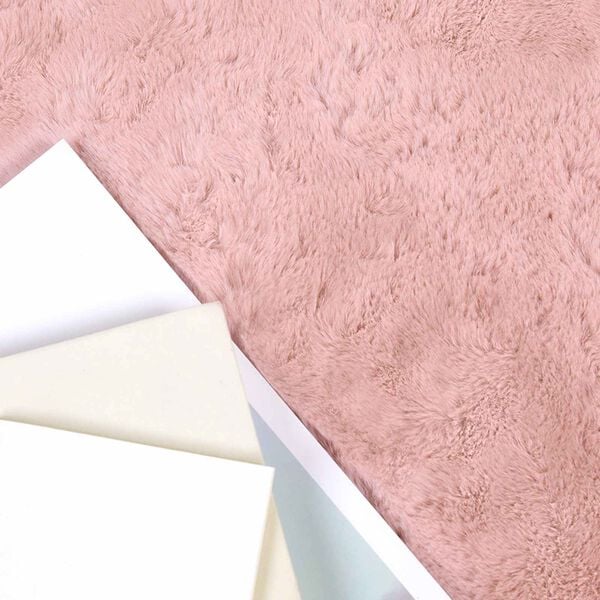 vidaXL Tapis en Fourrure Synthétique de Lapin Olite Rose 50 x 80 cm