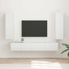 vidaXL Ensemble meuble TV 3 pcs Blanc brillant Bois d'ing&eacute;nierie