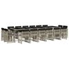 vidaXL Ensemble &agrave; manger de jardin et coussins 17 pcs gris clair rotin