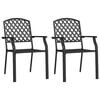 vidaXL Chaises empilables d'ext&eacute;rieur lot de 2 acier anthracite