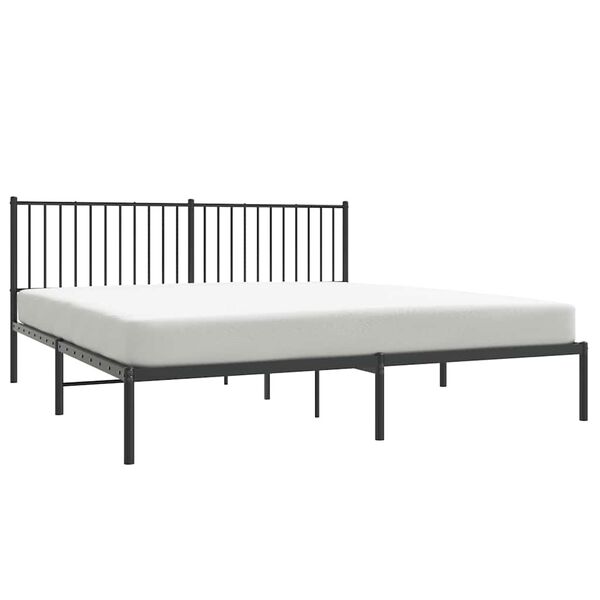 vidaXL Cadre de lit m&eacute;tal sans matelas et t&ecirc;te de lit noir 180x200 cm