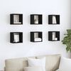 vidaXL &Eacute;tag&egrave;res cube murales 6 pcs noir brillant 22x15x22 cm