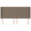 vidaXL T&ecirc;te de lit avec oreilles Taupe 183x16x118/128 cm Tissu