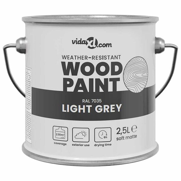 vidaXL Peinture pour bois Gris 16,5 x 16,5 x 15,9 cm Impression murale