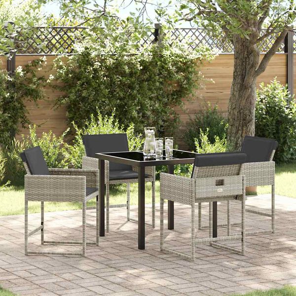 vidaXL Ensemble de salle &agrave; manger pour jardin 5 pcs Gris clair