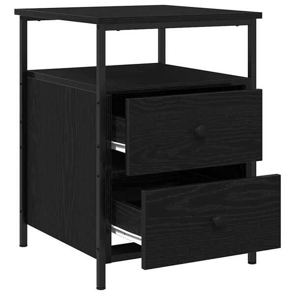 vidaXL Cabinet de chevet 2 pcs Ch&ecirc;ne noir 34 x 35,5 x 50 cm