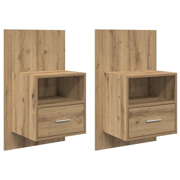 vidaXL Cabinet de chevet 2 pcs Ch&ecirc;ne artisanal 50 x 32.5 x 80cm