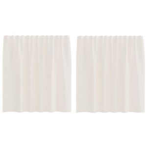 vidaXL Rideaux en voile avec passants 2 pcs cr&egrave;me