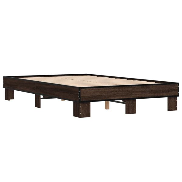 vidaXL Cadre de lit sans matelas ch&ecirc;ne marron 140x200 cm