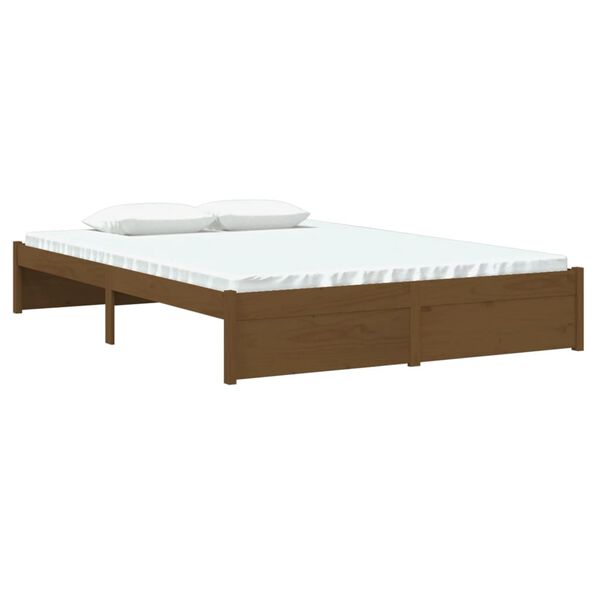 vidaXL Cadre de lit sans matelas marron miel bois massif 140x200 cm