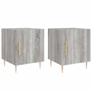 vidaXL Tables de chevet 2 pcs sonoma gris 40x40x50cm bois d'ing&eacute;nierie