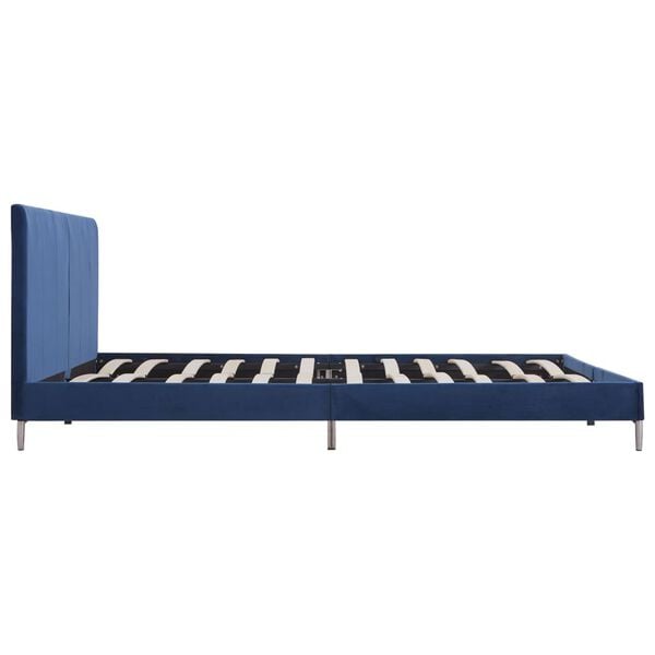 vidaXL Cadre de lit sans matelas bleu tissu 180x200 cm