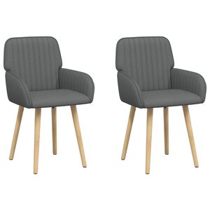 vidaXL Chaises de salle &agrave; manger 2 pc Tissu Gris fonc&eacute;