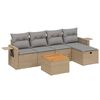 vidaXL Salon de jardin avec coussins 6pcs m&eacute;lange beige r&eacute;sine tress&eacute;e