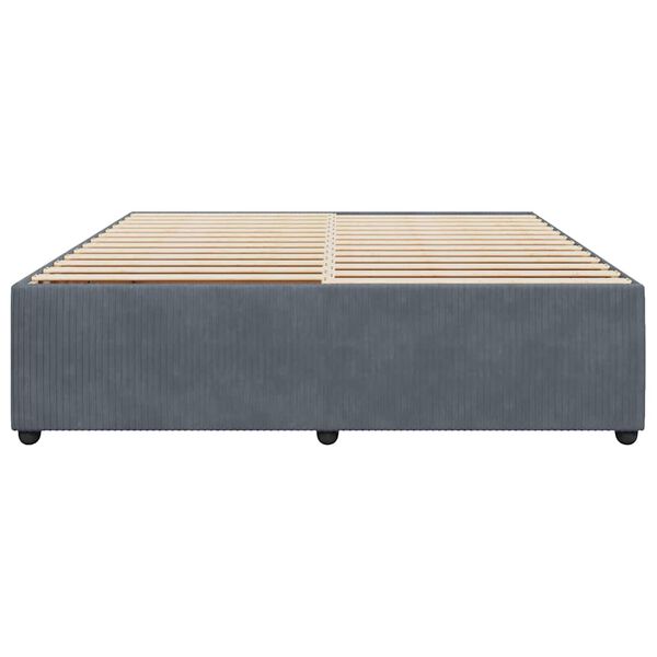 vidaXL Cadre de lit sans matelas gris foncé 200x200 cm velours