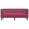 vidaXL Canapé Chesterfield avec traversins 2 places velours