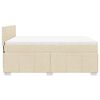 vidaXL Sommier &agrave; lattes de lit avec matelas Cr&egrave;me 140x190 cm Tissu