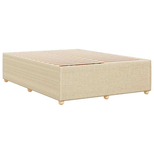 vidaXL Cadre de lit sans matelas cr&egrave;me 140x200 cm tissu