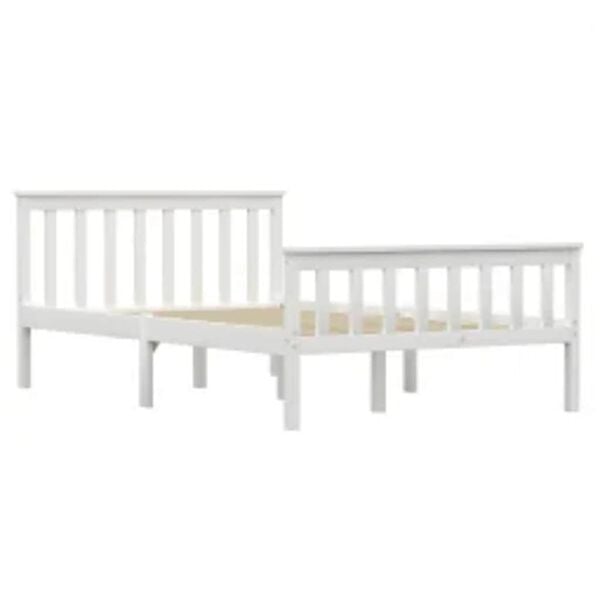 vidaXL Cadre de lit sans matelas blanc bois de pin massif 120x200 cm