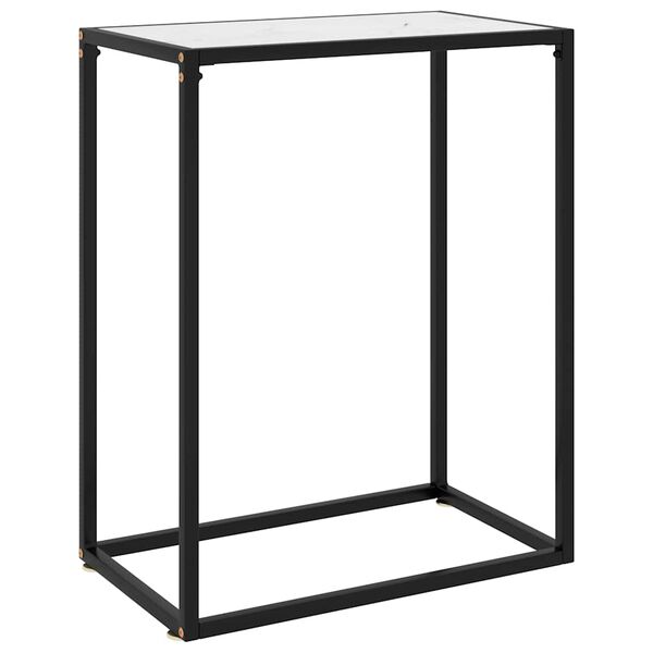 vidaXL Table console Blanc 60x35x75 cm Verre tremp&eacute;