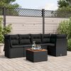 vidaXL Salon de jardin 6 pcs avec coussins noir r&eacute;sine tress&eacute;e