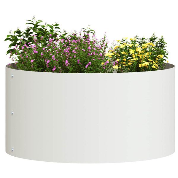 vidaXL Cache-pot de jardin Blanc 40 x 40 x 20 cm Acier